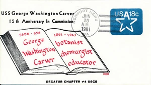 POSTAL HISTORY FIRST DAY EVENT COVER 1981 NAVAL USS GEORGE WASHINGTON CARVER  - Bild 1 von 1