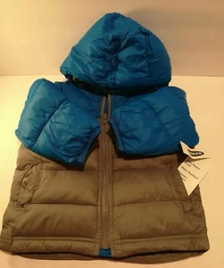 Old Navy Toddler Boys Girls Winter Puffer Jacket w Hood 12-18 months Blue Gray - Picture 1 of 10