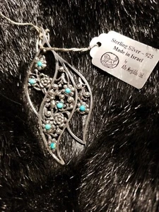 NWT Designer Alle Megiddo .925 STERLING statement Pendant - turquoise ⚘flower🌹 - Picture 1 of 6