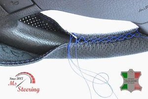 SE ADAPTA A LANCIA Delta Integrale - CUBIERTA VOLANTE CUERO PERF NEGRO AZUL REAL - Imagen 1 de 6