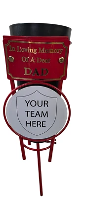 Spike Memorial Pot, Tribute Grave Pot. Any Football Team, Rugby Team, Loved One - Image 1 of 4