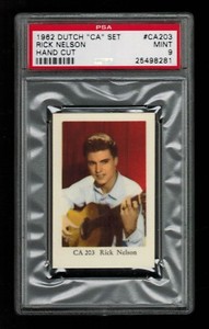 PSA 9 RICKY NELSON 1962 Dutch Film Stars Card THE HIGHEST EVER GRADED 1/1