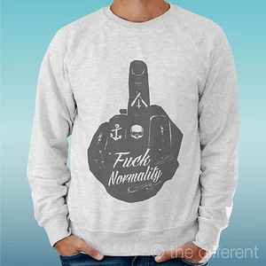 Sudadera Hombre Ligera Gris Claro "JODE A LA NORMALIDAD" Camino A La Felicidad - Bild 1 von 1