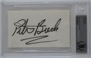 Peter Breck Signed Autographed Slabbed 3x5 Index Card Beckett COA Doc Holliday