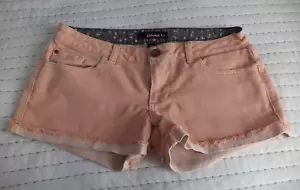 O’Neill Women's Peach Stretch Denim Jeans Short Shorts Size 5 Distressed 32 W - Picture 1 of 8