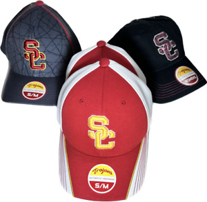 NEW SC Trojans Flex S/M Red, White, or Black Hat NCAA Authentic USC Appearal Cap