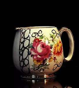 Vintage Porcelain GRADUATED SADLER MILK JUG 10 CM TALL gilded c.1950 - Picture 1 of 7
