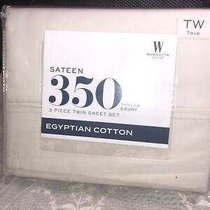 Wamsutta 350 Thread Count 100% Egyptian Cotton Sateen TWIN Sheet Set