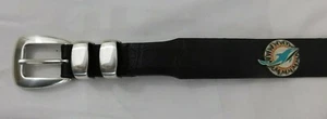 Miami Dolphins Leather Unisex Belt Black with Conchos Size 34-52 Color New Logo - Picture 1 of 6