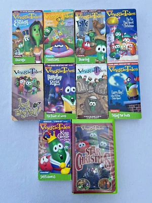 Veggietales LOT 10 VHS Bundle-Courage, Thankfulness, Sharing, Selfishness, Truth - Image 1 of 4