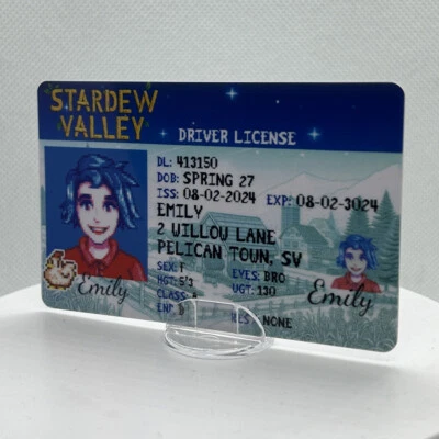 Stardew Valley Driver License Card | Character ID Prop | Stardew Valley Gift