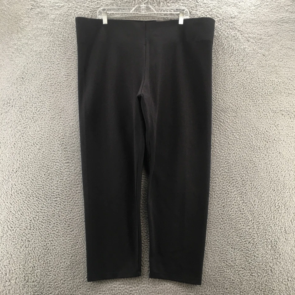 Worthington Pull On Straight Leg Ankle Pants Womens 2X (actual 45x27) Black NEW - Image 1 of 4