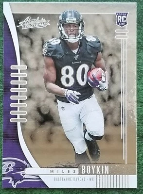 2019 Panini Absolute Miles Boykin RC Football Card #129 RAVENS - Image 1 of 2