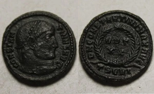 Rare Original Ancient Roman coin Constantine 324 AD Laurel wreath success TSEVI - Picture 1 of 4