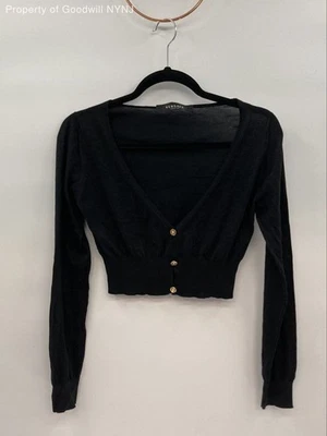 Cárdigan corto negro para mujer Versace suéter talla 8 botones dorados Medusa con certificado de autenticidad Foto 1 de 4