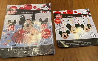 Disney Mickey Mouse Table Decorating Kit 12 Piece Swirl decorations PARTY NEW ✨ - Image 1 of 4