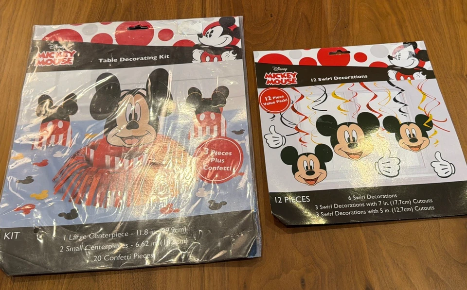 Disney Mickey Mouse Table Decorating Kit 3 Pieces Plus Confetti