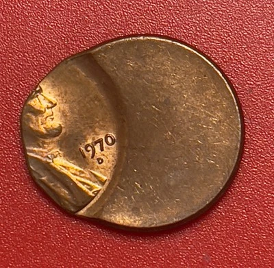 1970 D Lincoln Cent Error,  70% Off Center, Uncirculated, RB. - Image 1 of 3