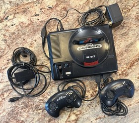 Sega Genesis Console With Cords, 2x Controller, & Sonic Game Bundle Tested