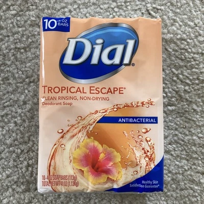 Jabón Dial Tropical Escape Bar - 4 oz (10 unidades) - SELLADO NOS descontinuado Foto 1 de 4