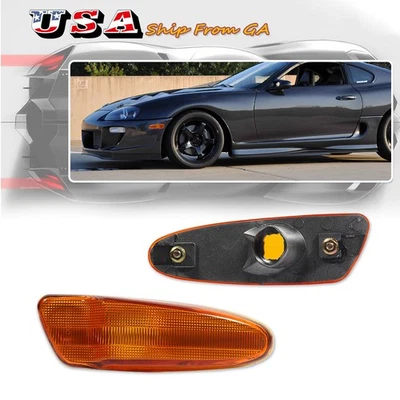 2PCS Amber Lens Front Bumper Side Marker Lights For 2000-2005 Toyota Celica - Image 1 of 4