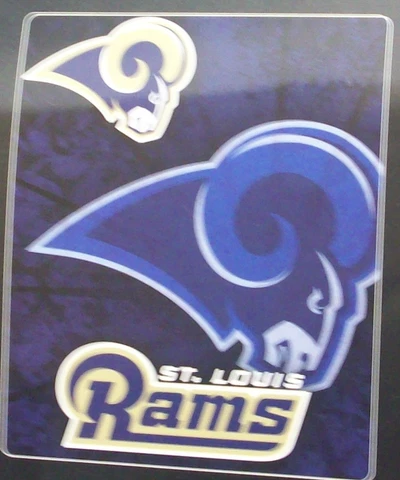 NFL St. Louis Rams Royal Plush Raschel Throw Blanket 50" by 60" Style Roll Out Cover