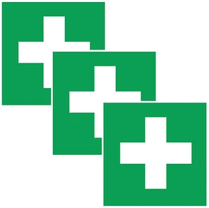 3x Aufkleber ERSTE HILFE Schild Hinweis Warnaufkleber Medizin Verbandskasten - Bild 1 von 2