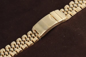 Hadley-Roma 20mm Gold Plated Solid Link Men's Watch Bracelet/Band, MB4215Y - Picture 1 of 4