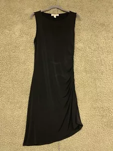 Michael Kors Damen Größe 12 ärmellos schwarz Kleid gerafft seitlicher Reißverschluss - Bild 1 von 12