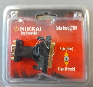 Nikkai L73BT D-SUB Adapter 9 Pin Male To 25 Pin Female - Picture 1 of 2