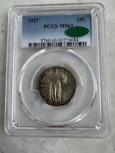 1927 Silver Quarter PCGS Graded MS63- 25C Coin - Picture 1 of 4