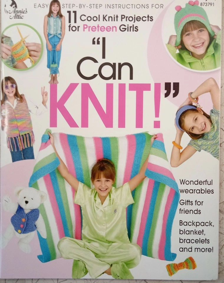 Annie's Attic I CAN KNIT Booklet 873791 Step by Step 11 Cool Preteen Projects - Image 1 of 4