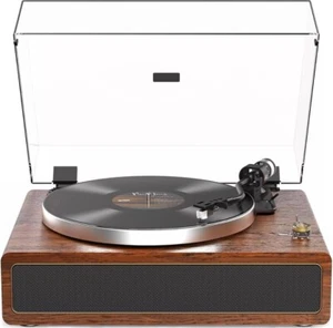 Turntable Vinyl Record Player Built-in Speakers Bluetooth Auto Stop 33 &45 RPM - Picture 1 of 21