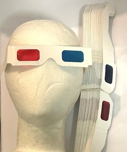48 pcs 3D Glasses Movie Viewing Cardboard Anaglyph Red Blue Paper Disposable LOT - Picture 1 of 6