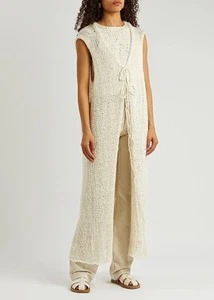 The Row Senaia Vest Ecru White Knit Linen Silk Luxury S NWT $1990 - Picture 1 of 12