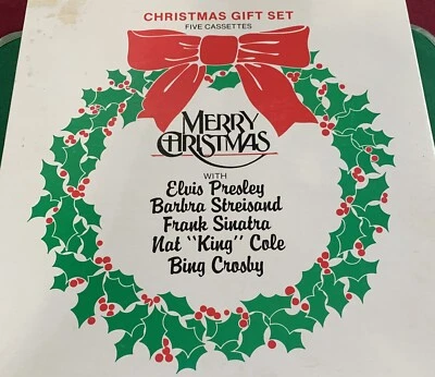 Christmas Gift Set ELVIS STREISAND SINATRA NAT COLE BING CROSBY 5 Cassette Set - Image 1 of 2