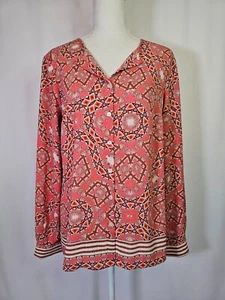 Talbots Damen Hemd mit Knopfleiste Gr. M koralle mehrfarbig Langarm Bluse - Bild 1 von 8