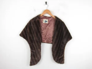 vintage Arrow New Zealand Striped Fur 1980s Womens shawl wrap Shrug - Picture 1 of 6