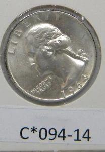 1964 D Denver argento Washington quarto 25 centesimi 90% argento non circolato - Foto 1 di 2