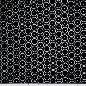 3 Yards of Lunn Fabrics Exclusive Black & White Batik Textile New Dot Cotton - Picture 1 of 1