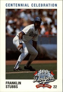 1990 Dodgers Police Baseball Card #22 Franklin Stubbs
