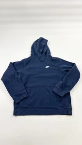 Nike Sweatshirt Hoodie Youth Large Blue Fleece Lined Standard Fit Long Sleeve - Picture 1 of 9