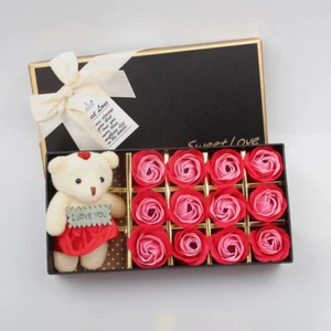 2x Bath Flower Soap Rose Petal Birthday Party Gift Boxes Body Wash Fragrance Box - Picture 1 of 9