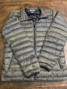 Patagonia giacca maglione piumino uomo verde a righe taglia media - Foto 1 di 9