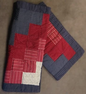 Par de fundas de almohada acolchadas rojas blancas y azules retazos patrióticos talla king - Imagen 1 de 7