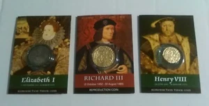 Set of 3 Reproduction Coins - Elizabeth 1, Richard 111 And Henry V111 Coins - Picture 1 of 1