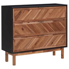 vidaXL Massello di Acacia Credenza 90x33,5x80 cm in MDF Dispensa Scaffalatura