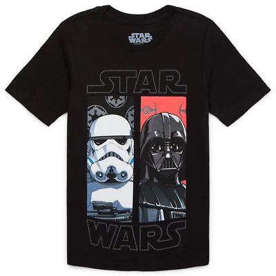Star Wars☆ Boys Storm Trooper and Darth Vader Split Duo T-Shirt ☆ Sizes XS-XXL - Image 1 of 3