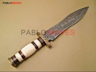 15" Premium  Custom Handmade Damascus Steel Hunting Dagger Vintage  Knife - Image 1 of 3