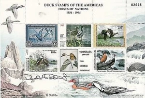 1934-1994  Duck Stamps of the Americas Souviner Sheet (6) Signed by Designer DSS - Picture 1 of 1